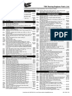 Air Filters Engine Components: TRX Racing Engines Parts List