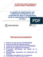 El Desafío de Implementar Una Evaluación de Impacto de Un Programa de Agua y Saneamiento Rural