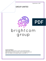 Brightcom Group Limited: September 6, 2021