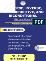 Converse, Inverse, Contrapositive, and Biconditional: Welcome, Grade 8