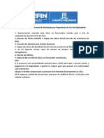 Instruções para Processo de Devolução Por Pagamento Do ISS em Duplicidade