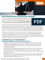 !certification Code of Ethical Conduct and Professional Standards