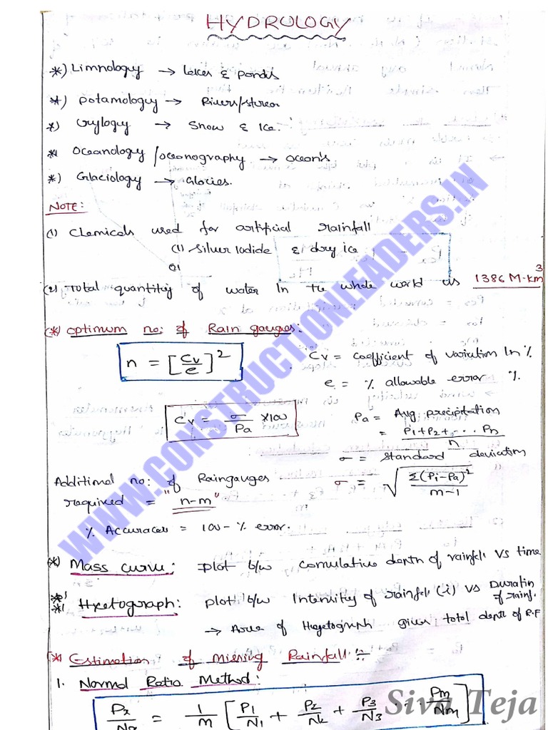 Hydrology gate short notes pdf