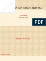 Solution of Non-Linear Equations: - Secant Method - Regula-Falsi Method