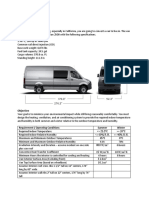 Van Conversion: Requirement / Operating Conditions Summer Winter