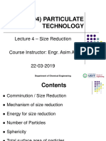 (Chen-1104) Particulate Technology: Lecture 4 - Size Reduction