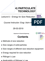 (Chen-1104) Particulate Technology: Lecture 6 - Energy For Size Reduction