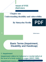 Department of SNIE Inclusiveness: Chapter One Understanding Disability and Vulnerability by Sintayehu Mesfin