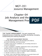 MGT-351 Human Resource Management Chapter-04 Job Analysis and The Talent Management Process