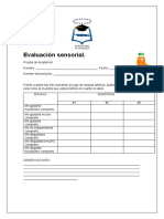 Evaluación sensorial de 3 muestras de jugo de naranja