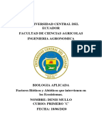 Factores Bióticos y Abióticos Que Intervienen en Los Ecosistemas.