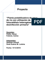 Planta Potabilizadora de Agua de Río Con Utilización de Fotocatálisis Heterogénea Para Desinfección Primaria