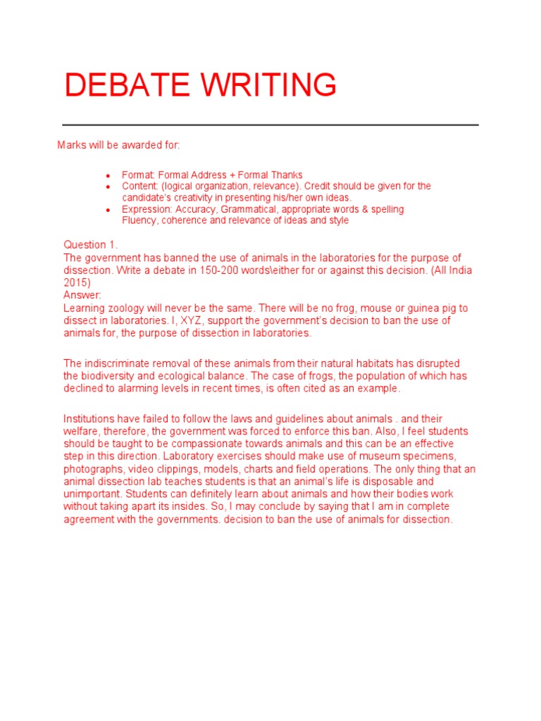Debate Writing Guide for Students | PDF | Slum | News