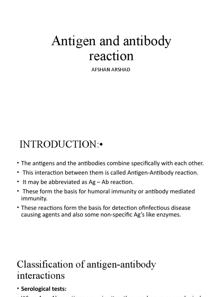Antigen and Antibody Reaction PDF Antibody Antigen