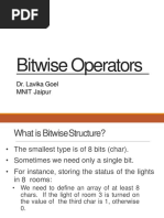 Bitwise Operators: Dr. Lavika Goel MNIT Jaipur