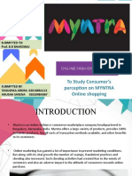 To Study Consumer's Perception On MYNTRA Online Shopping: Submitted To: Prof. B.R Bhardwaj