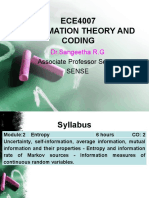 ECE4007 Information Theory and Coding: DR - Sangeetha R.G