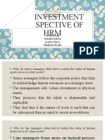 An Investment Perspective of HRM