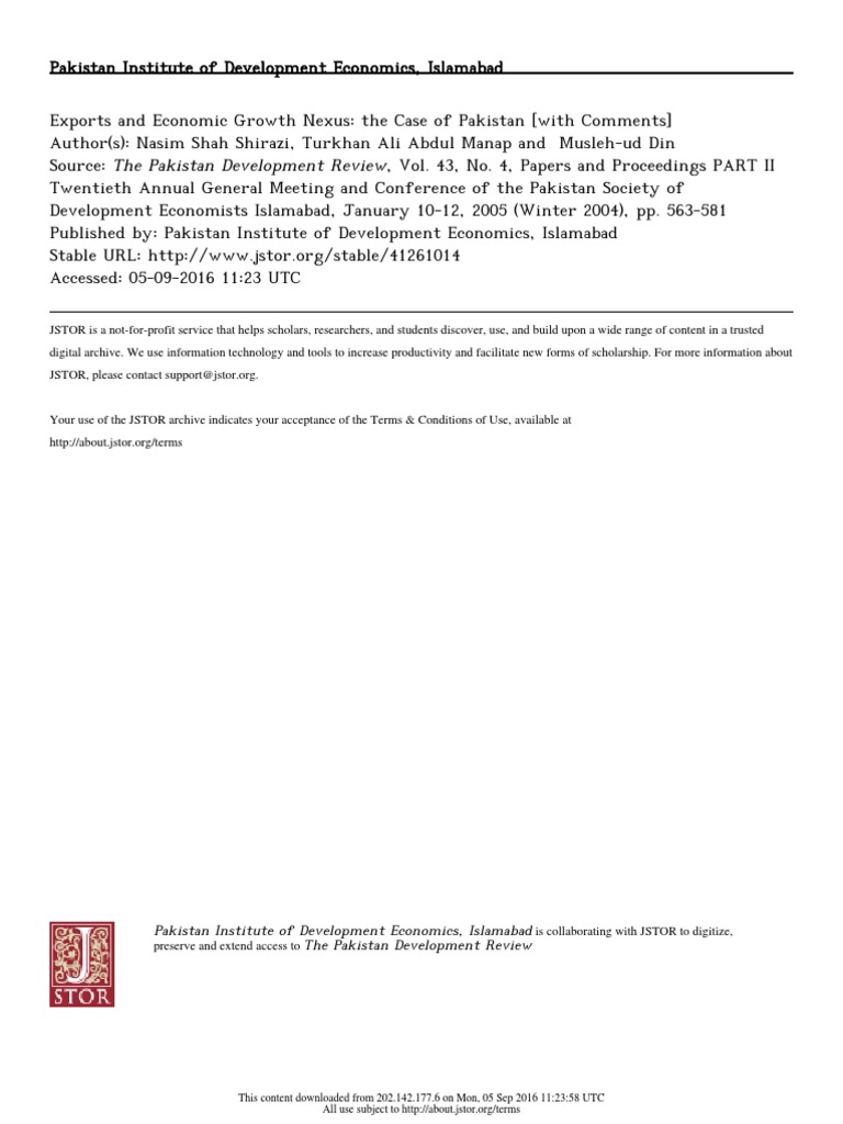 Exports and Economic Growth Nexus | PDF | Vector Autoregression ...