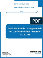 Audit Du PCA de La Supply Chain en Conformite Avec La Norme ISO 22318
