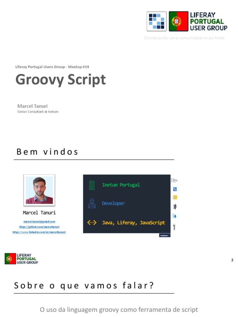 Groovy Scripts no Liferay: Meetup #14 | PDF | Linguagem de script ...