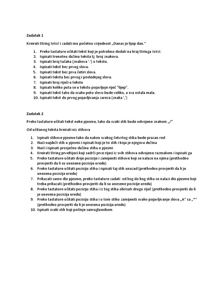 Zadaci String PDF