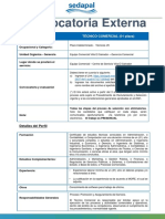 Convocatoria Externa - Técnico Comercial