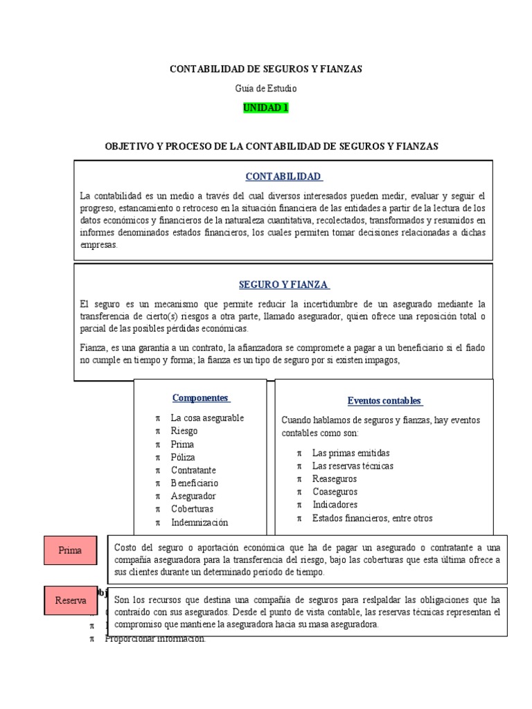 Contabilidad de Seguros y Fianzas | PDF | Contabilidad | Seguro