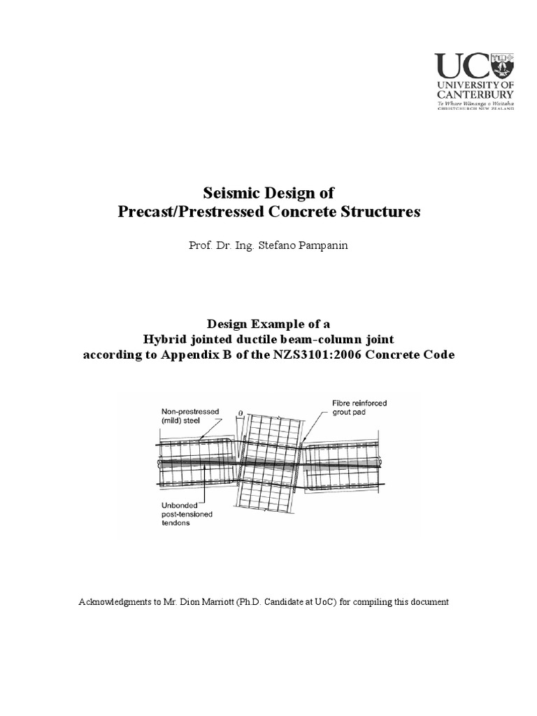 Seismic Design of Hybrid Concrete Joints | PDF | Prestressed Concrete ...