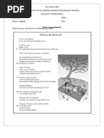 Jai Guru Dev Maharishi Vidya Mandir Senior Secondary School Holiday Worksheet Name: Subject: English Date