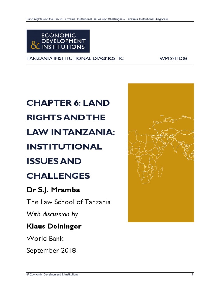 Chapter 6 Land Rights and The Law in Tanzania Institutional Issues