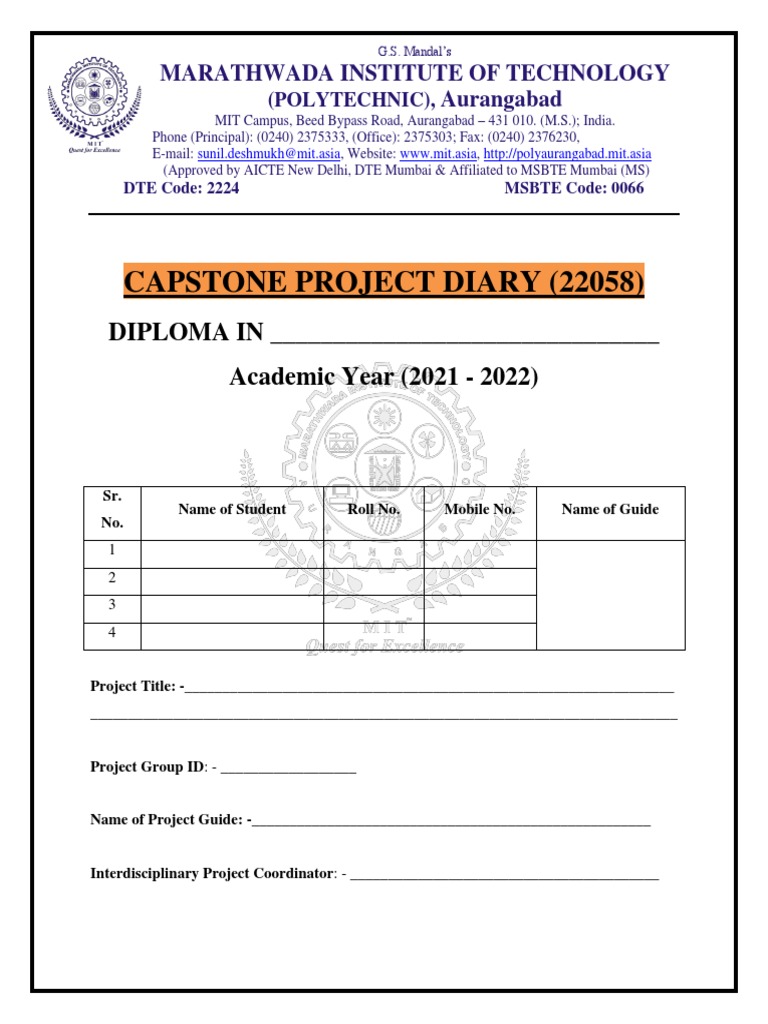 capstone project planning 22058