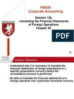 HI5020 Corporate Accounting: Session 12b Translating The Financial Statements of Foreign Operations
