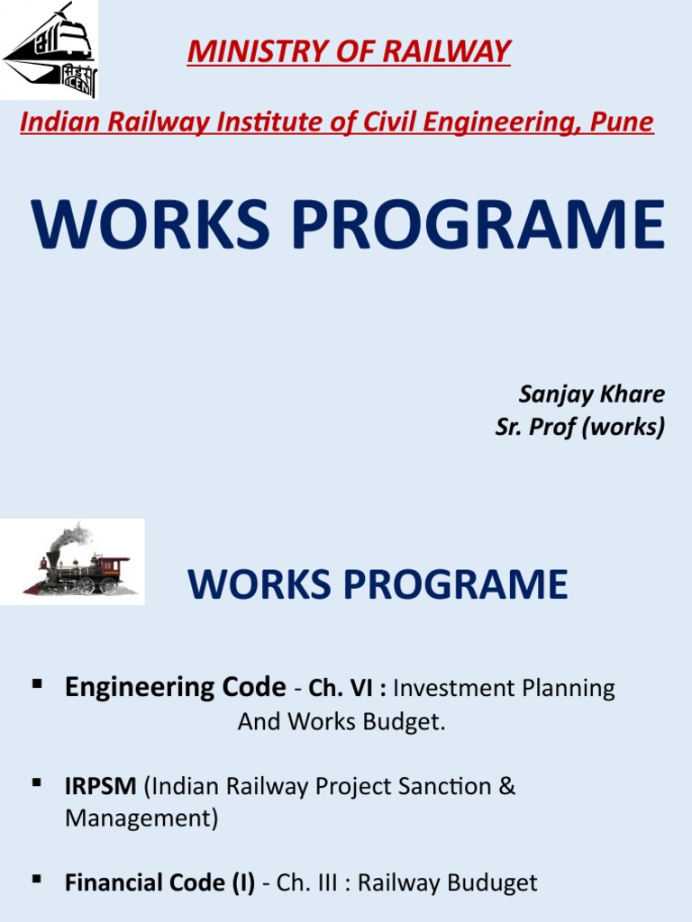 Indian Railways Works Programme Overview | PDF | Budget | Rail Transport