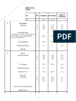 Measurment Sheet For Sub Structure