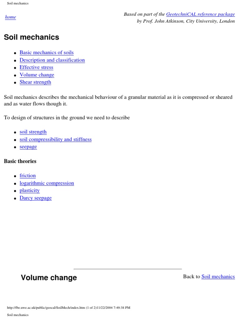 Soil Mechanics Arranged) | PDF | Teaching Methods & Materials | Science ...