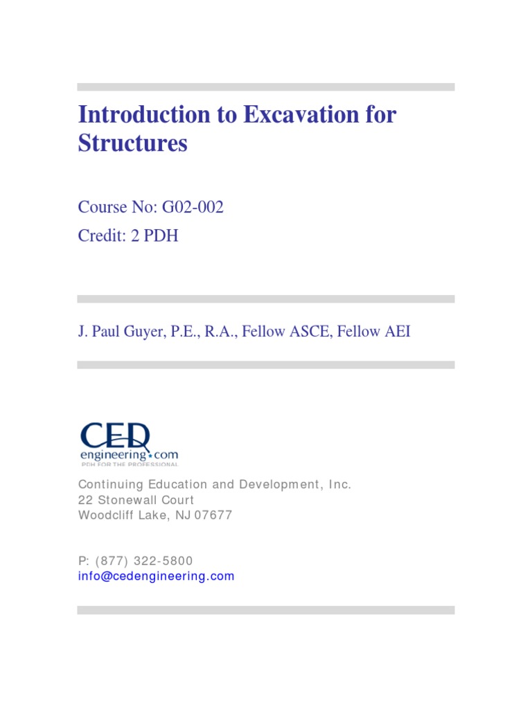 An Introduction To Excavation For Structures R1 | PDF | Soil Mechanics ...
