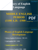 History of English Language: Middle English Period (1100 A.D. - 1500 A.D.)