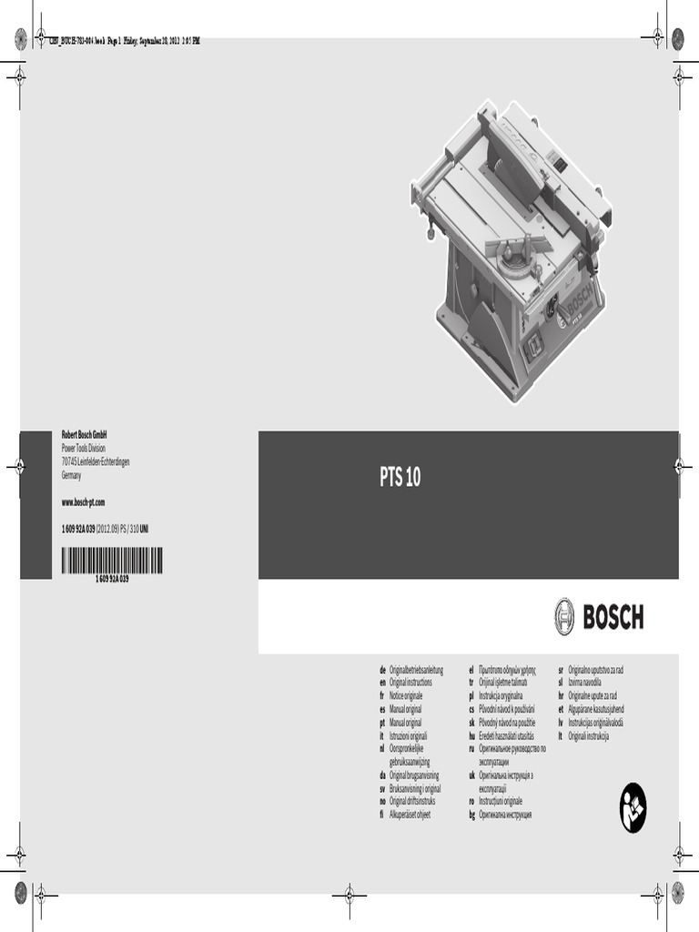 Bosch PTS 10 | PDF
