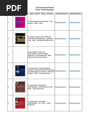 Download Free 1000 eBook Anthropology