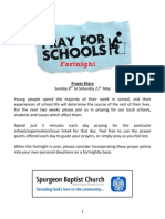 Pray For Schools Fortnight - Prayer Diary