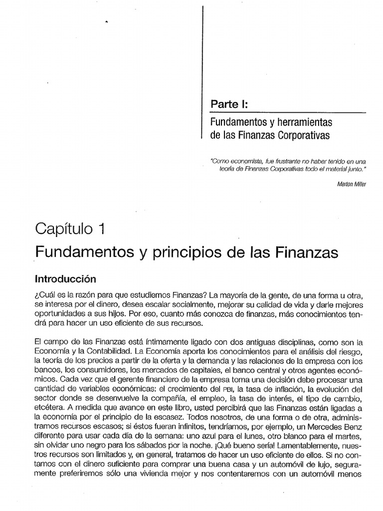 Capitulo 1.fundamentos y Principios de Las Finanzas | PDF