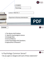 HUM204 Lecture 2: Psychological Research Methods