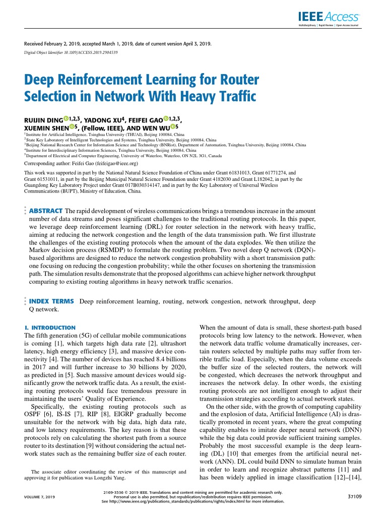 Deep Reinforcement Learning For Router Selection in Network With | PDF ...