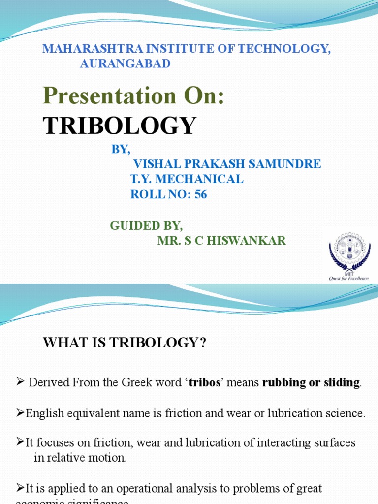 On Tribology PDF Wear Friction