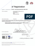 Certificate of Registration: Quality Management System - en 9100:2018 and Iso 9001:2015