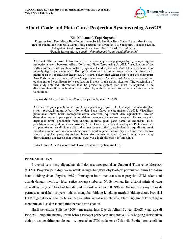 Proyeksi Peta ArcGIS untuk Indonesia | PDF
