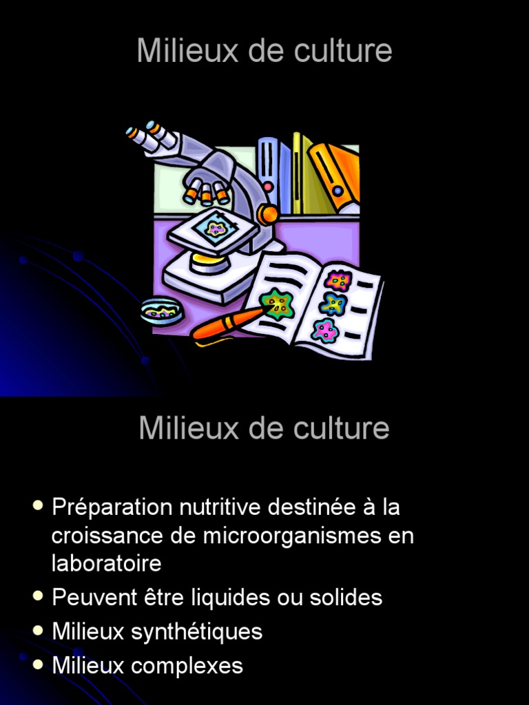 Milieux de Culture | PDF | Bactérie | Milieu de culture