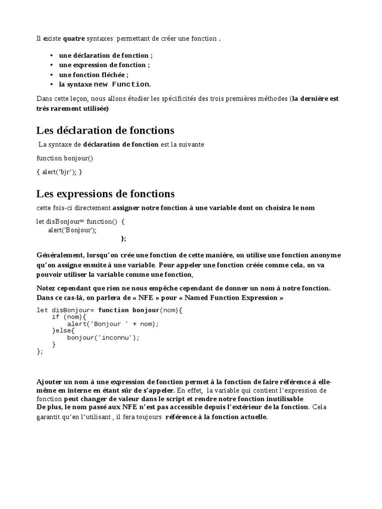 Fonctions fléchées en JavaScript | PDF | Variable (informatique ...