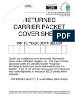 Carrier Contract Packet Cover Sheet